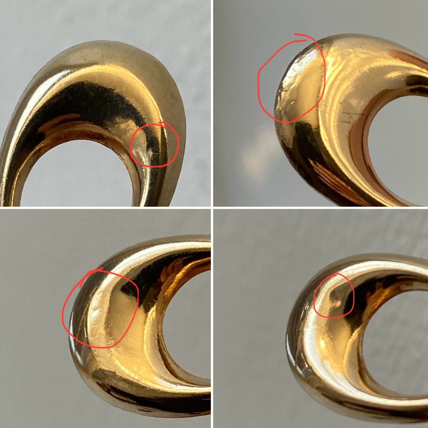 VINTAGE 14K GOLD PUFFED OVAL HOOPS, 22 MM x 14 MM