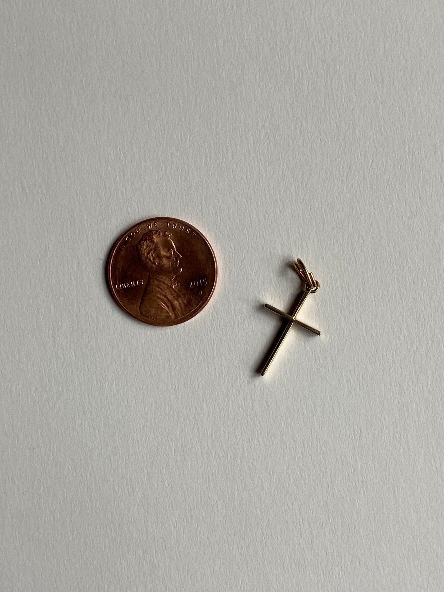 Vintage 14K Solid Yellow Gold Cross Pendant
