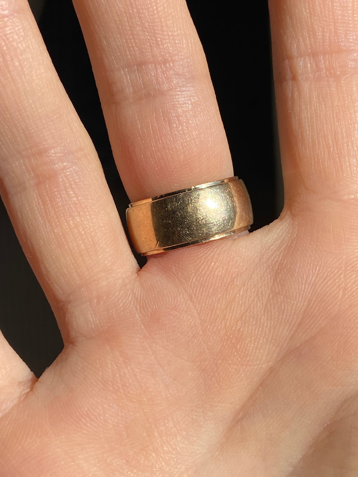 VINTAGE 14K GOLD CIGAR BAND, SIZE 5.5