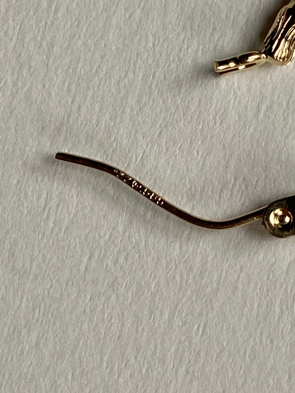 Vintage 14K Solid Yellow Gold Bamboo Hoops