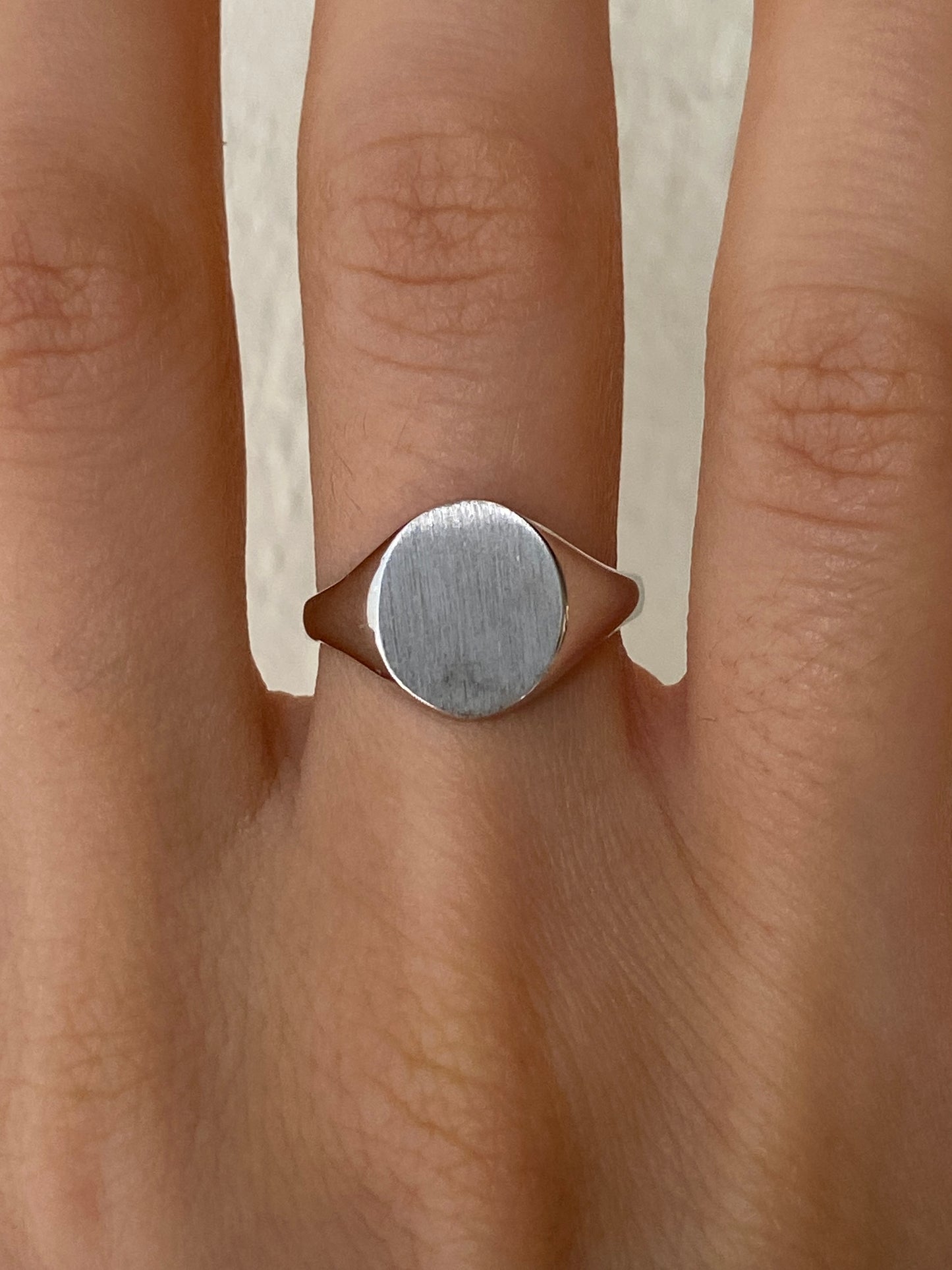 VINTAGE 14K WHITE GOLD SIGNET RING, SIZE 5.5
