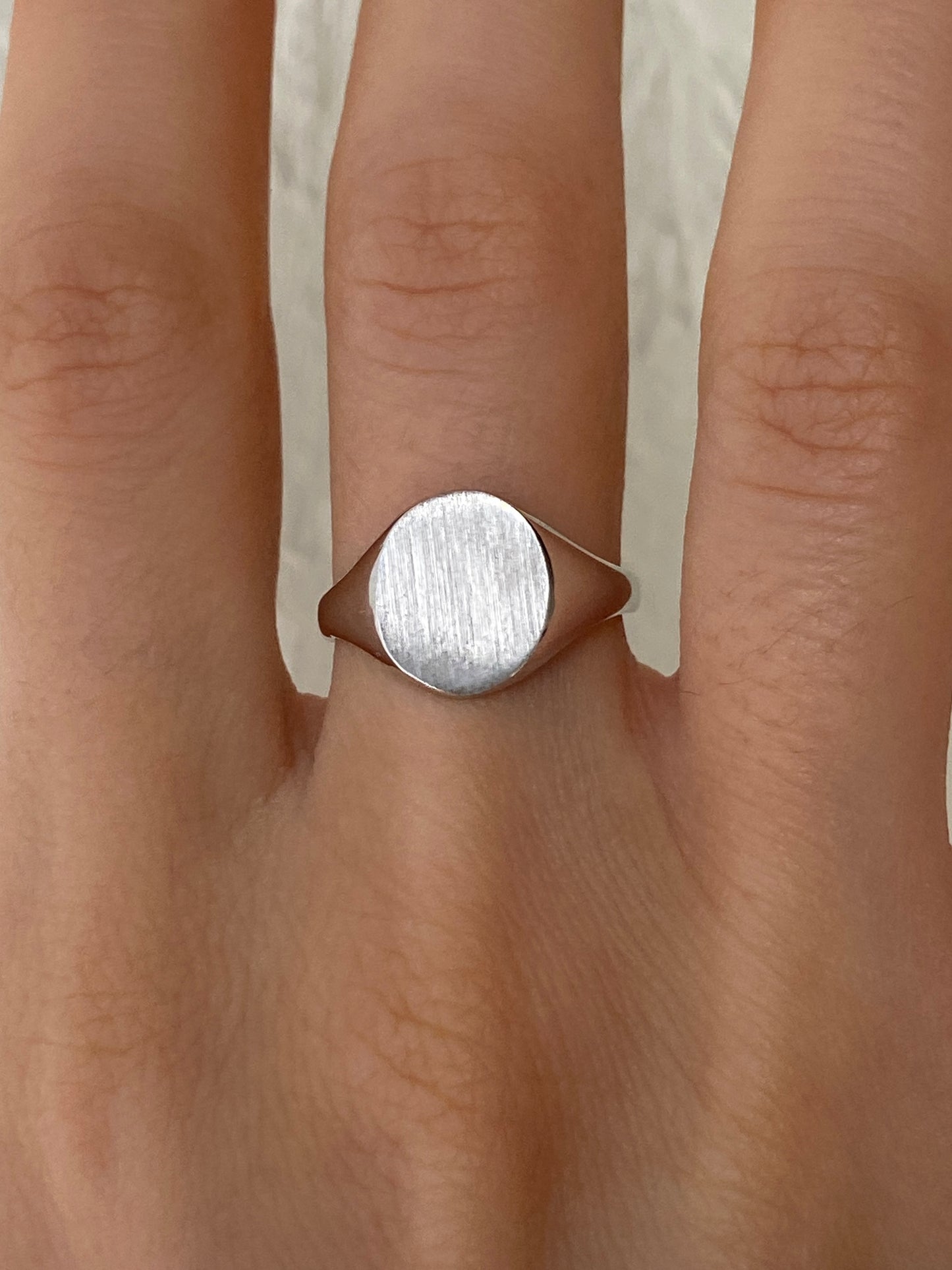VINTAGE 14K WHITE GOLD SIGNET RING, SIZE 5.5