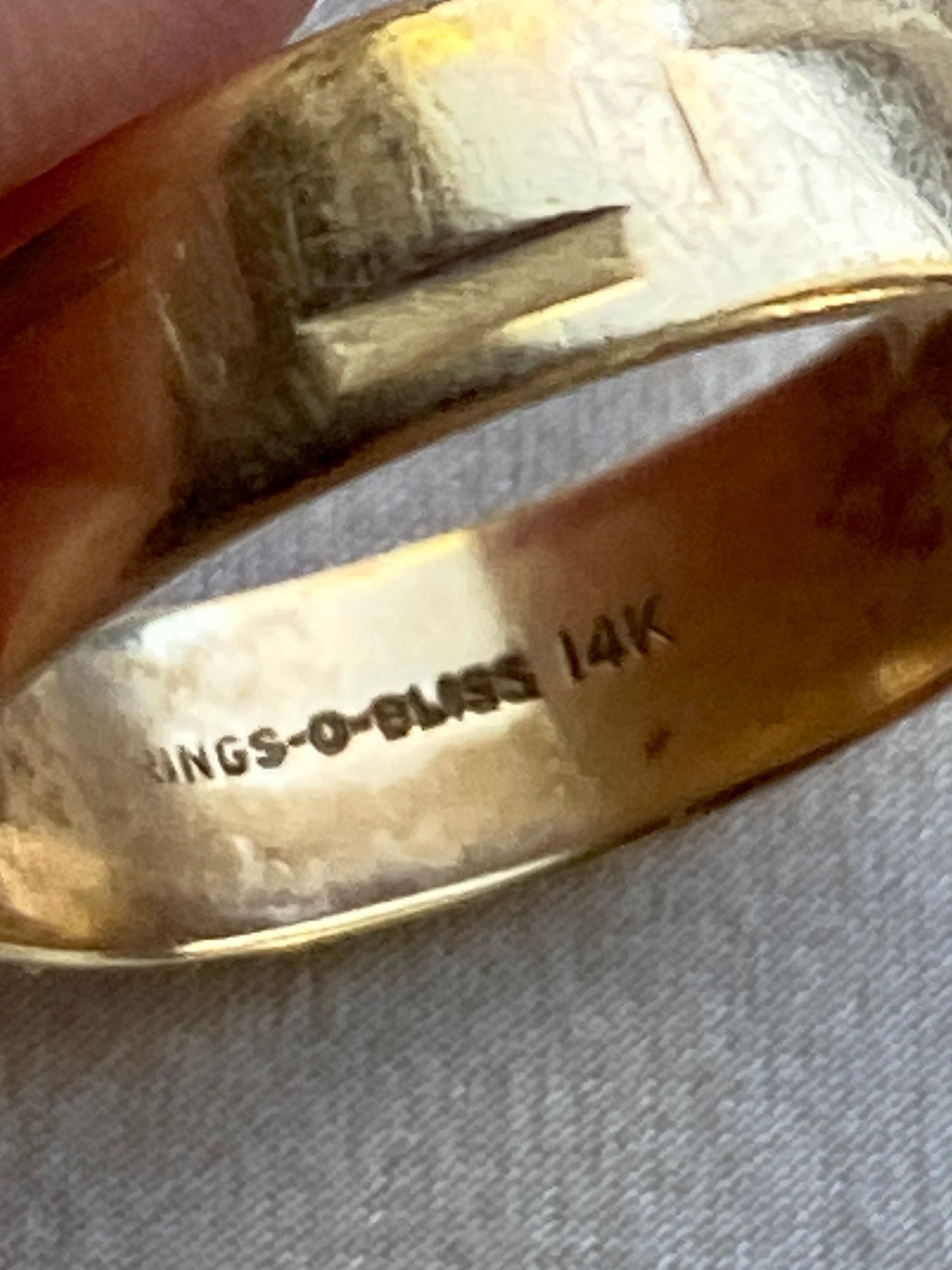 VINTAGE 14K GOLD ETCHED BAND, SIZE 8.25