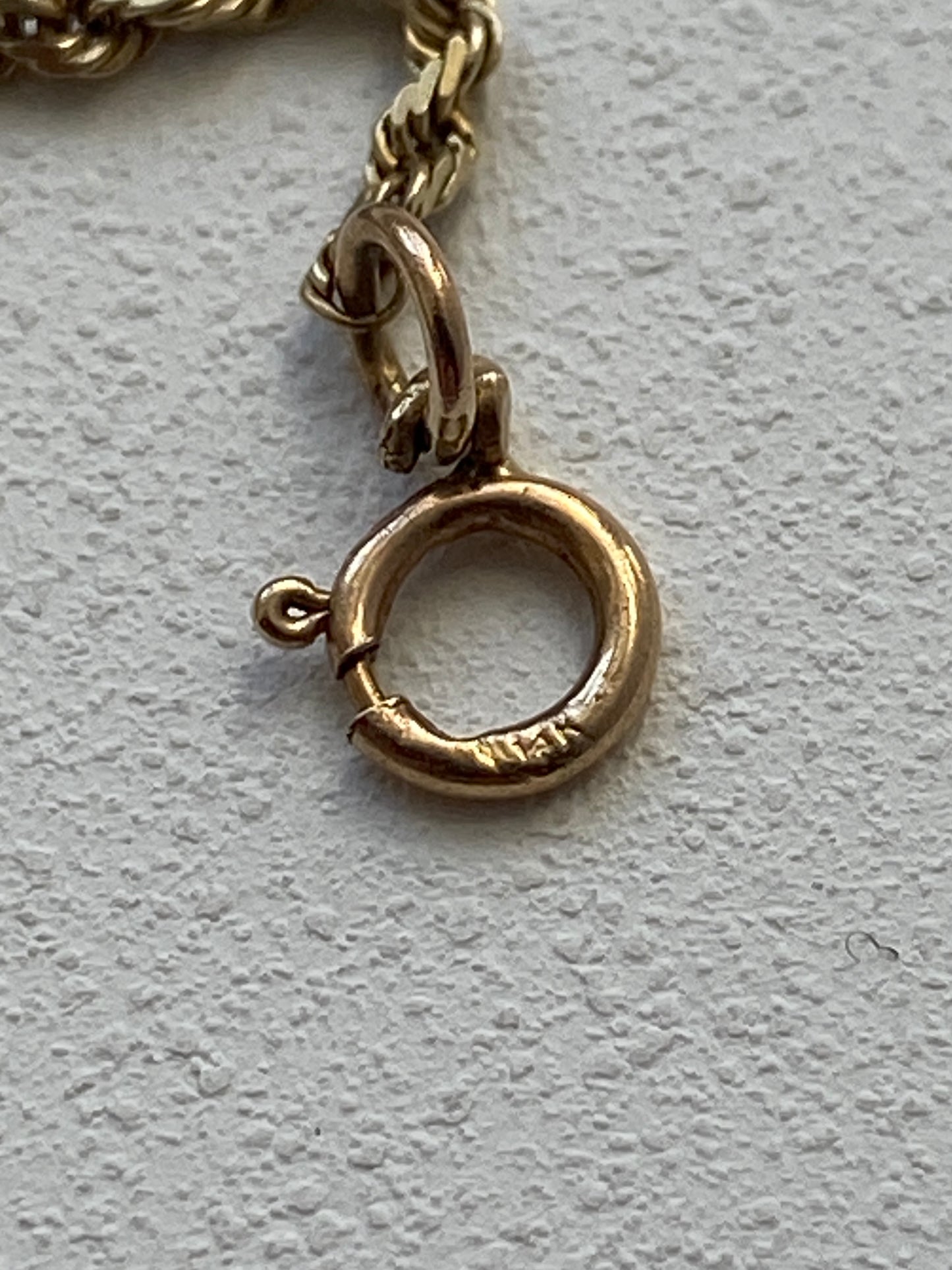 Vintage 14K Solid Yellow Gold Rope Bracelet
