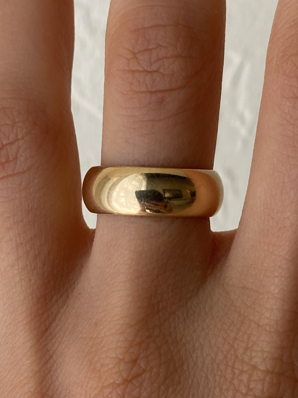 VINTAGE 14K GOLD ROUND CIGAR/DONUT BAND, SIZE 6