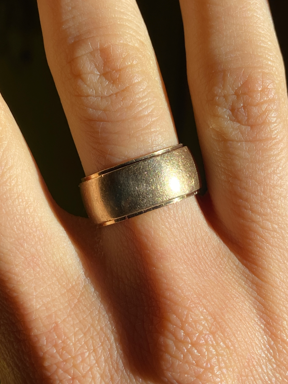 VINTAGE 14K GOLD CIGAR BAND, SIZE 5.5