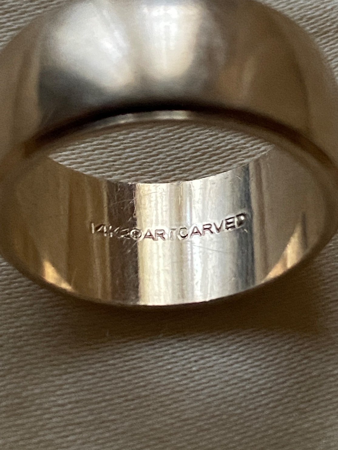 VINTAGE 14K GOLD CIGAR BAND, SIZE 5.5