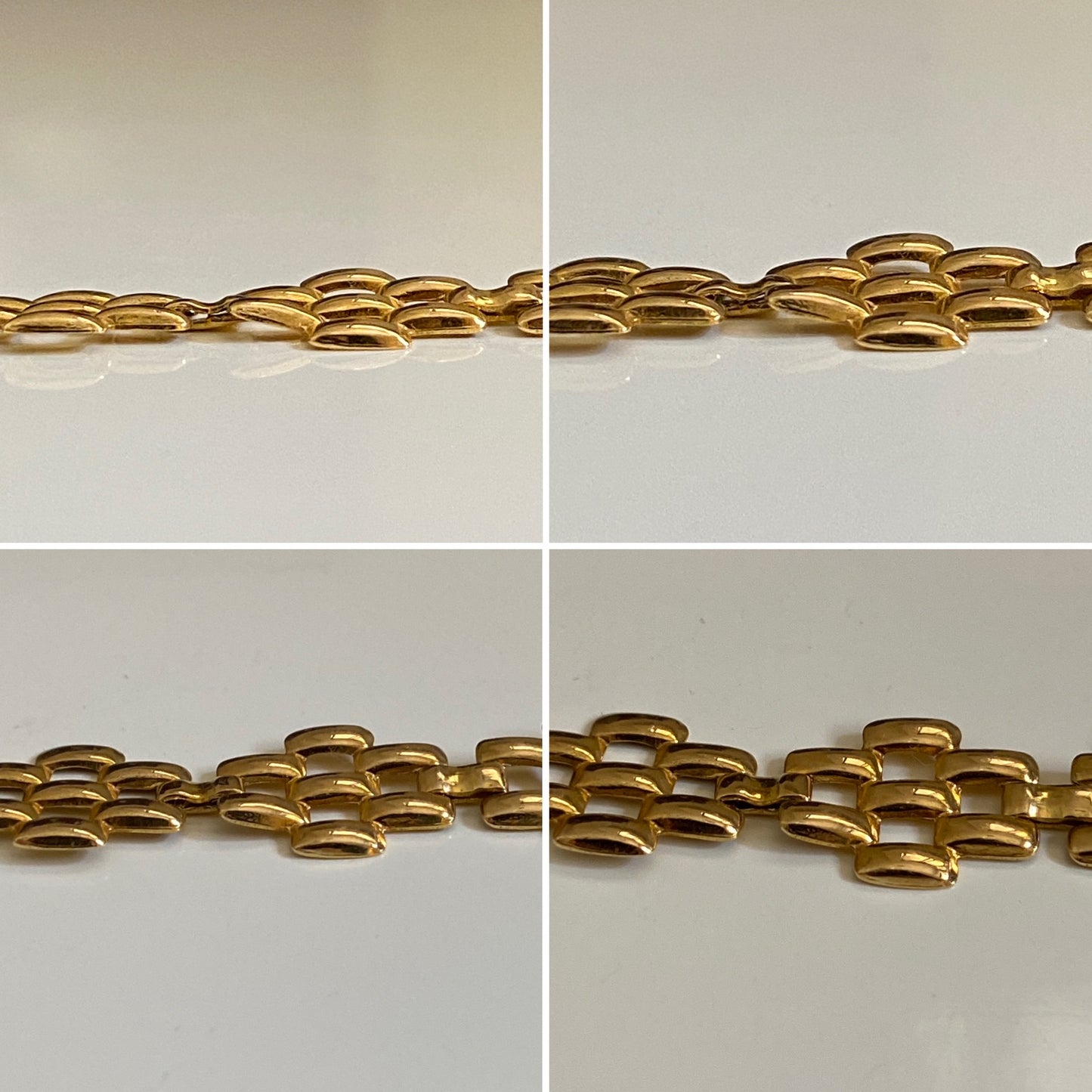 VINTAGE 14K GOLD PANTHER-LINK BRACELET, 7.25"