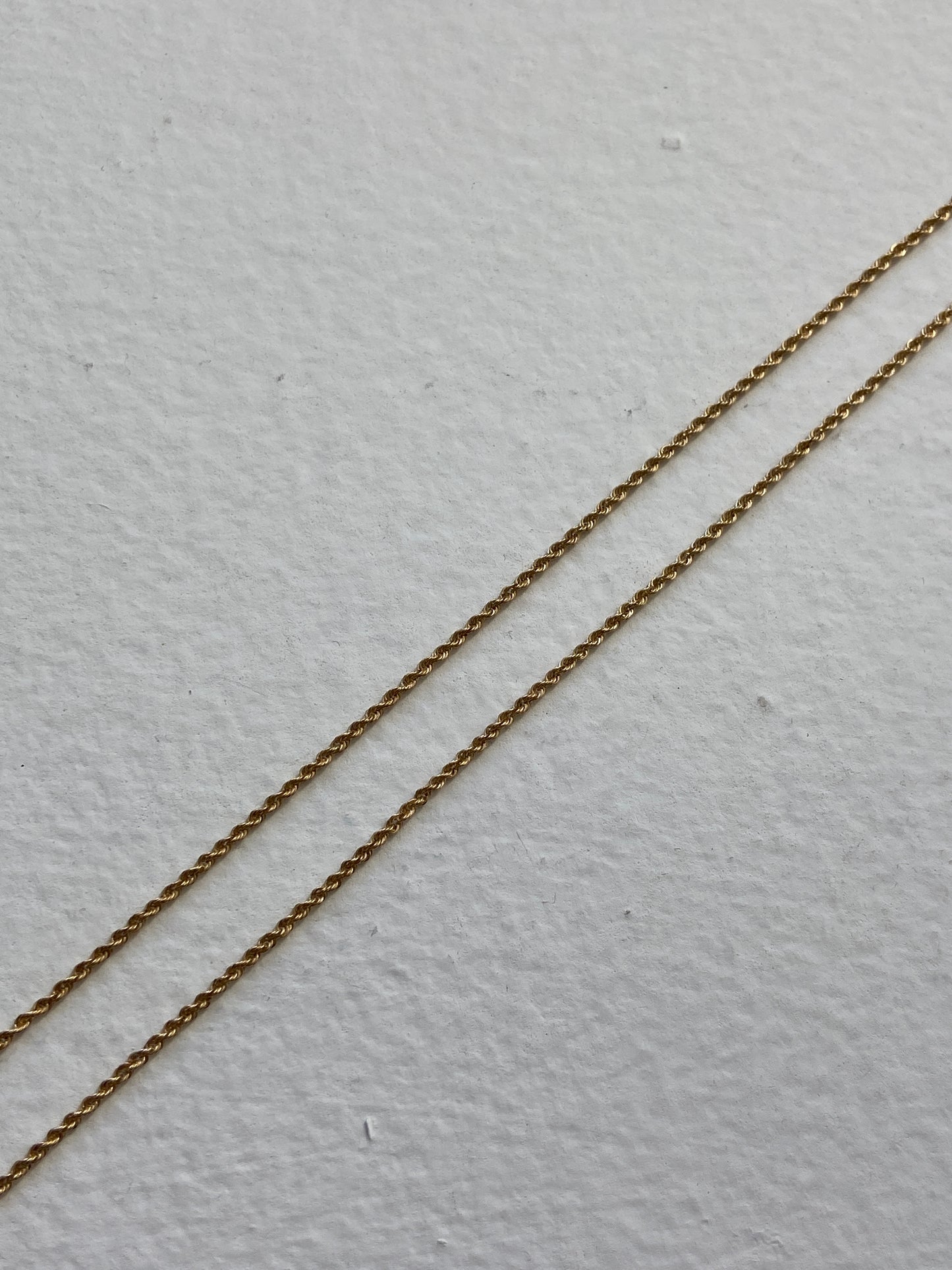 VINTAGE 14K GOLD ROPE CHAIN NECKLACE, 16 1/8"