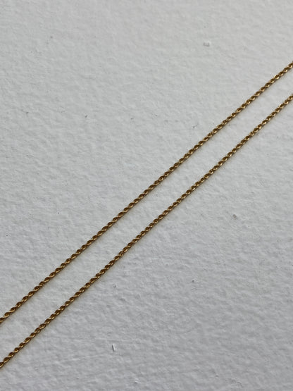 VINTAGE 14K GOLD ROPE CHAIN NECKLACE, 16 1/8"