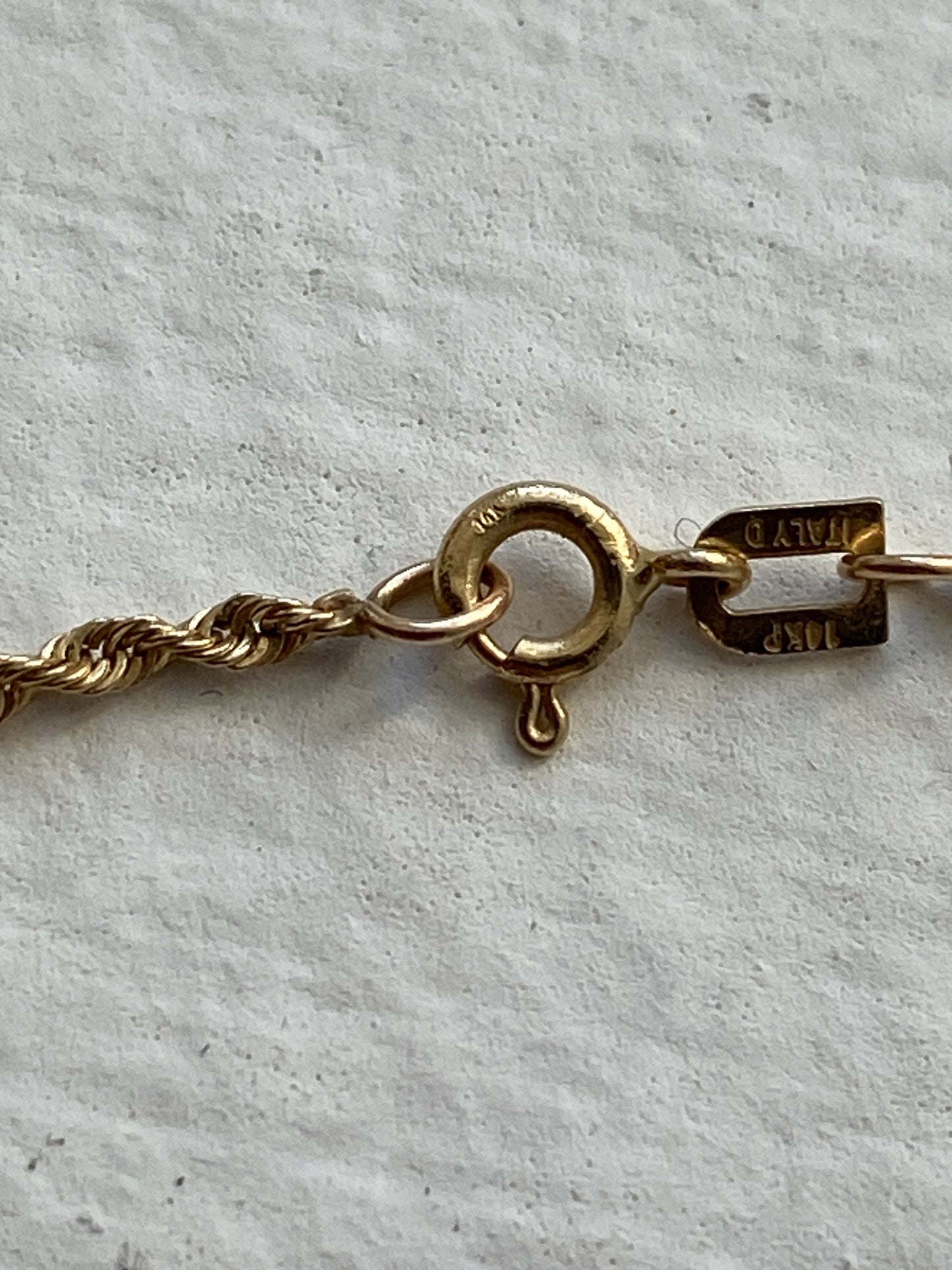 VINTAGE 14K GOLD ROPE CHAIN NECKLACE, 16 1/8"