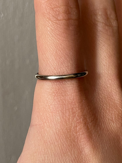 Vintage 14K Solid White Gold Band, Size 8