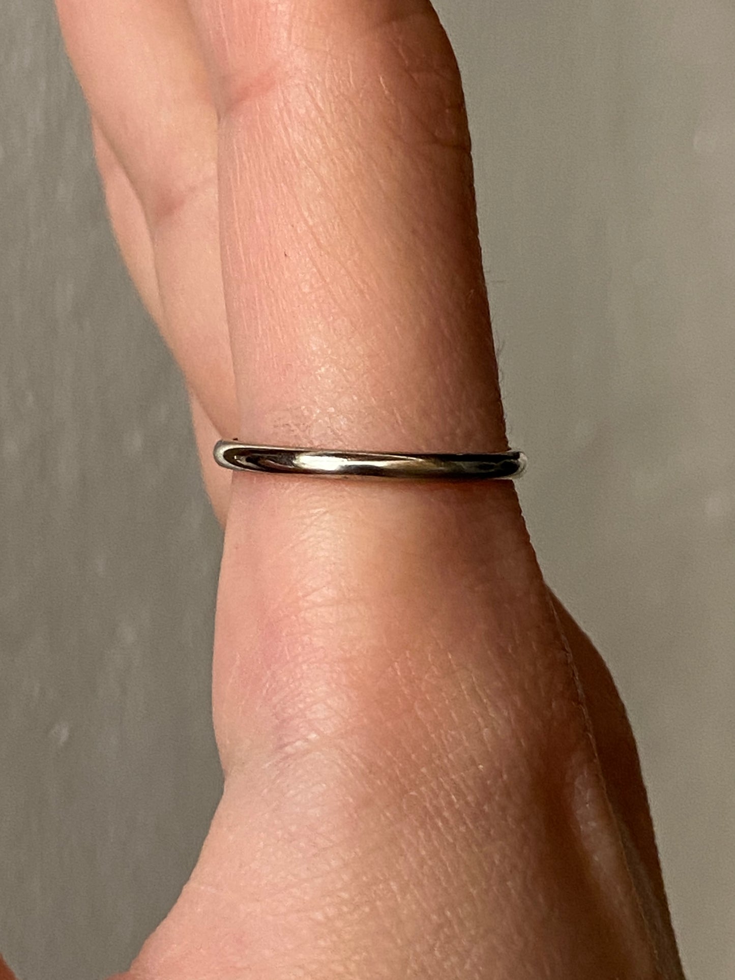 Vintage 14K Solid White Gold Band, Size 8