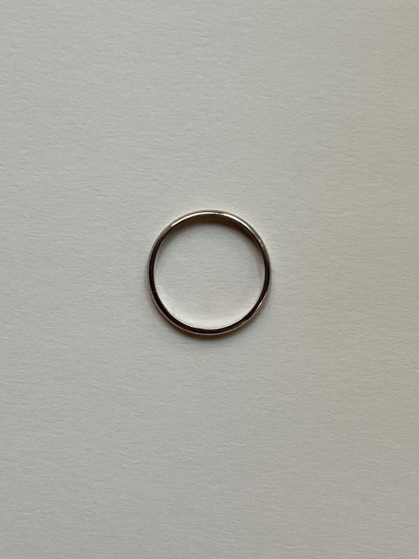 Vintage 14K Solid White Gold Band, Size 8