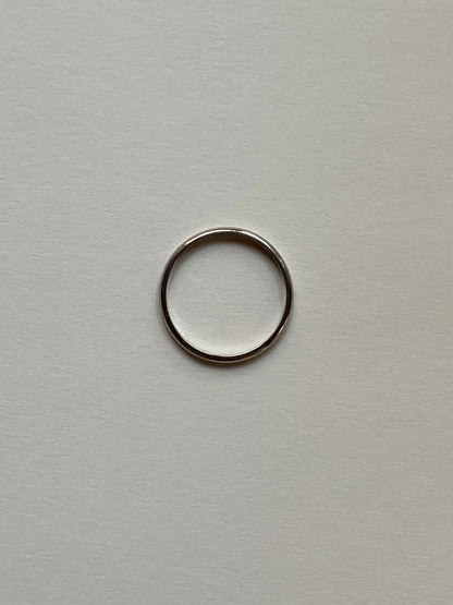 Vintage 14K Solid White Gold Band, Size 8