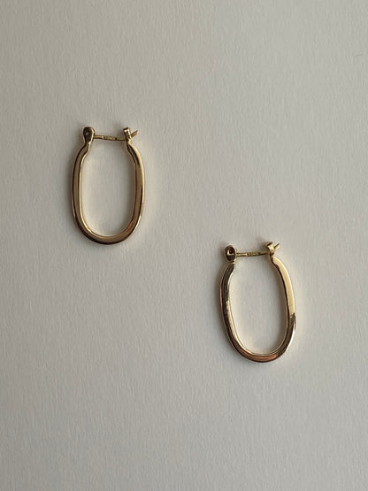 Vintage 14K Solid Yellow Gold U-Hoops