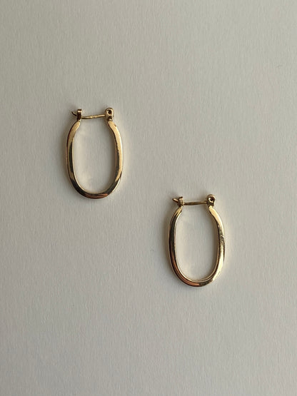Vintage 14K Solid Yellow Gold U-Hoops