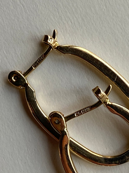 Vintage 14K Solid Yellow Gold U-Hoops