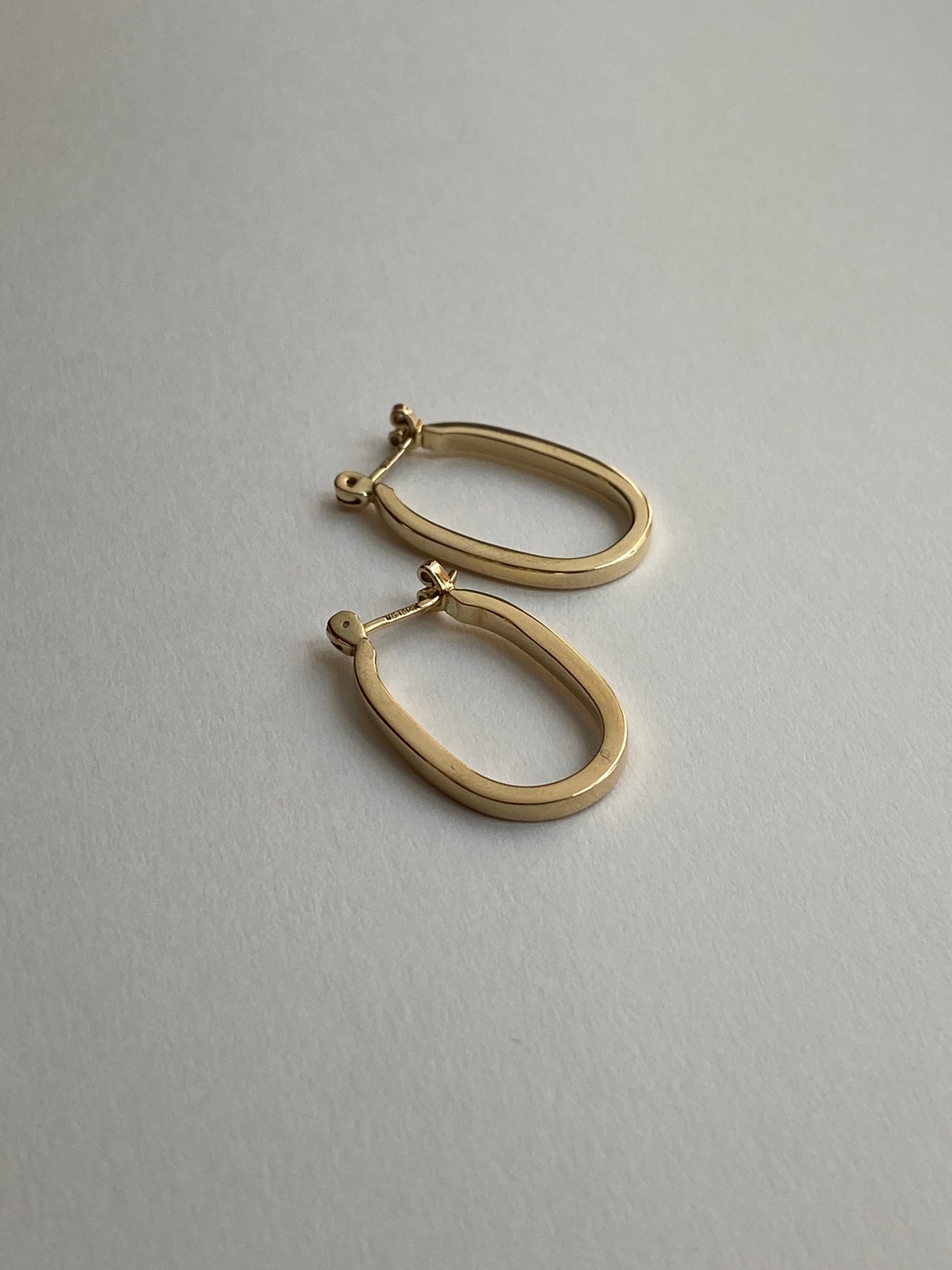 Vintage 14K Solid Yellow Gold U-Hoops