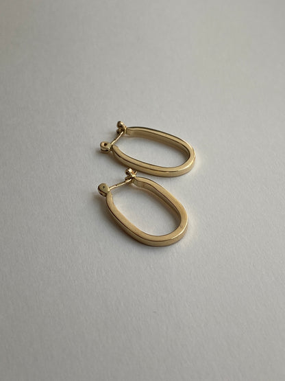 Vintage 14K Solid Yellow Gold U-Hoops