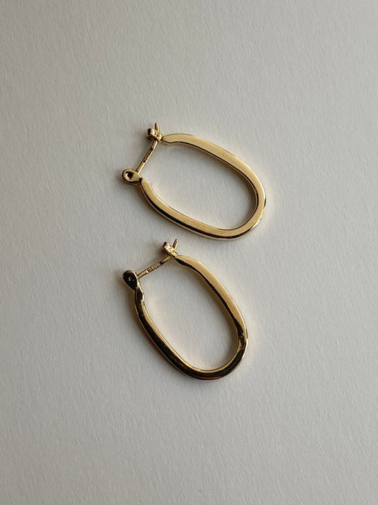 Vintage 14K Solid Yellow Gold U-Hoops