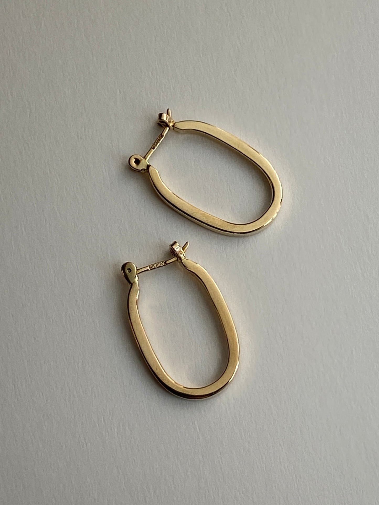Vintage 14K Solid Yellow Gold U-Hoops