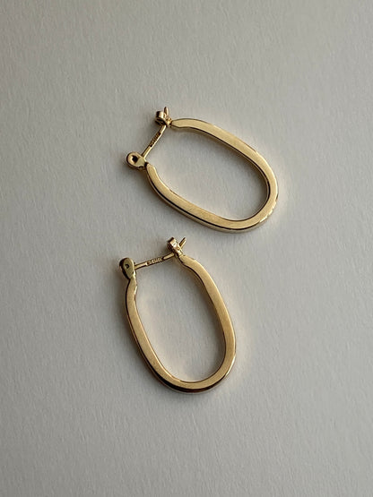 Vintage 14K Solid Yellow Gold U-Hoops