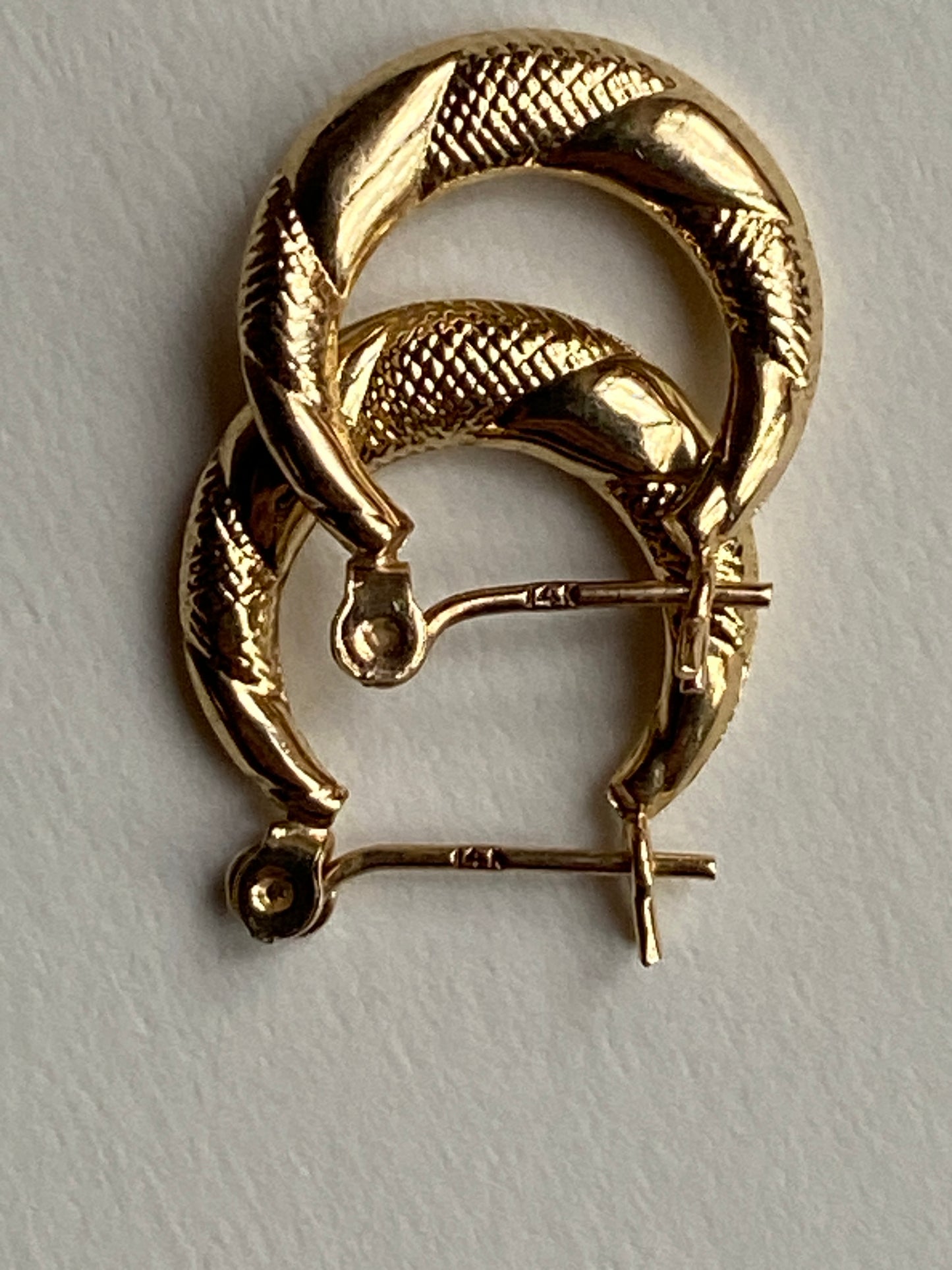Vintage 14K Solid Yellow Gold Huggie Hoops