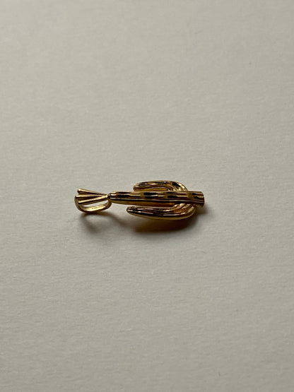 Vintage 14K Solid Yellow Gold Cactus Pendant