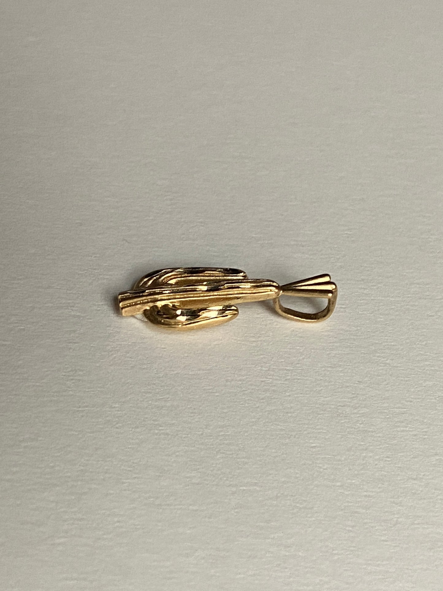 Vintage 14K Solid Yellow Gold Cactus Pendant