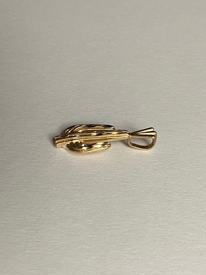 Vintage 14K Solid Yellow Gold Cactus Pendant