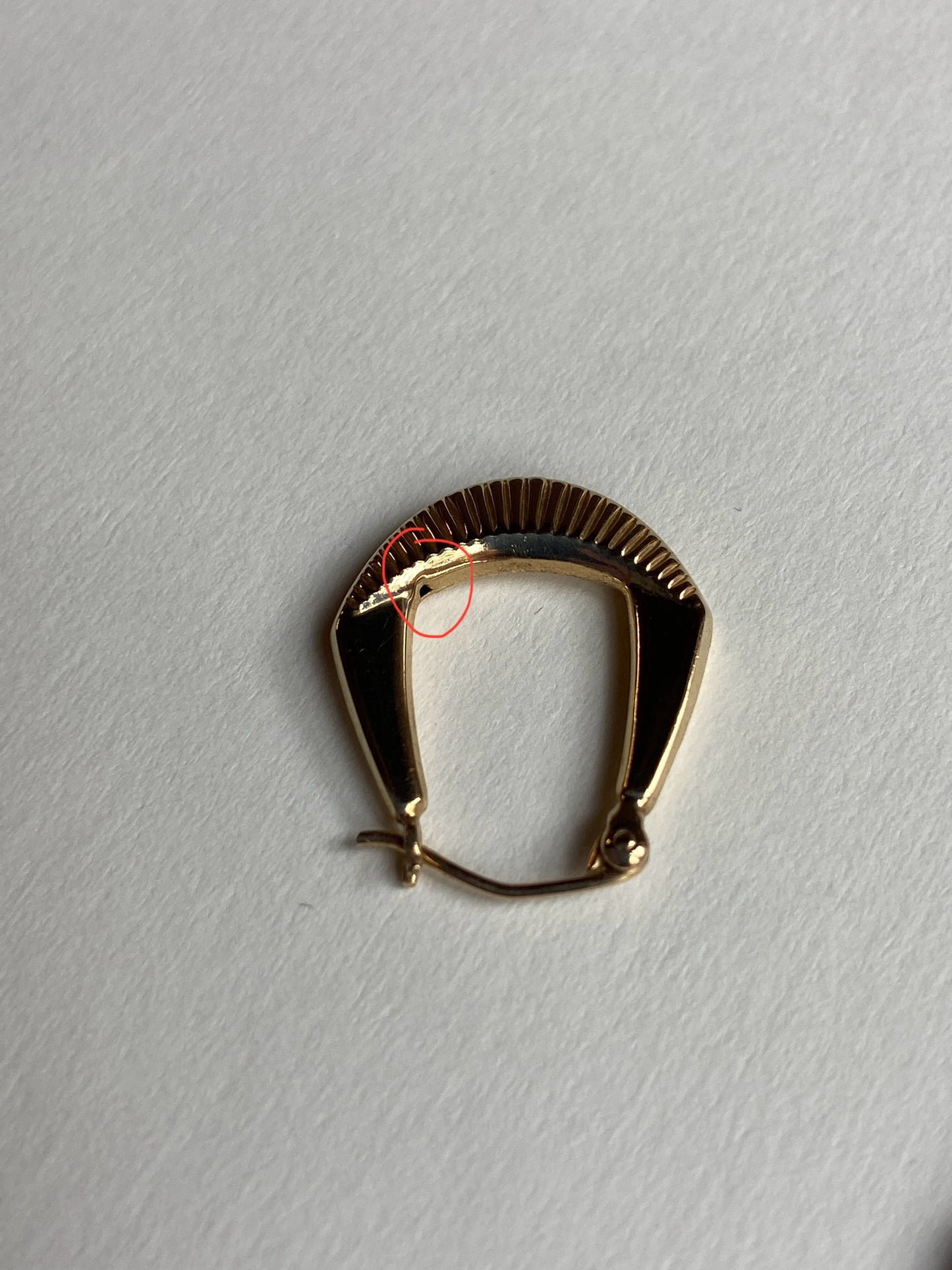 Vintage 14K Solid Yellow Gold Ribbed Hoops