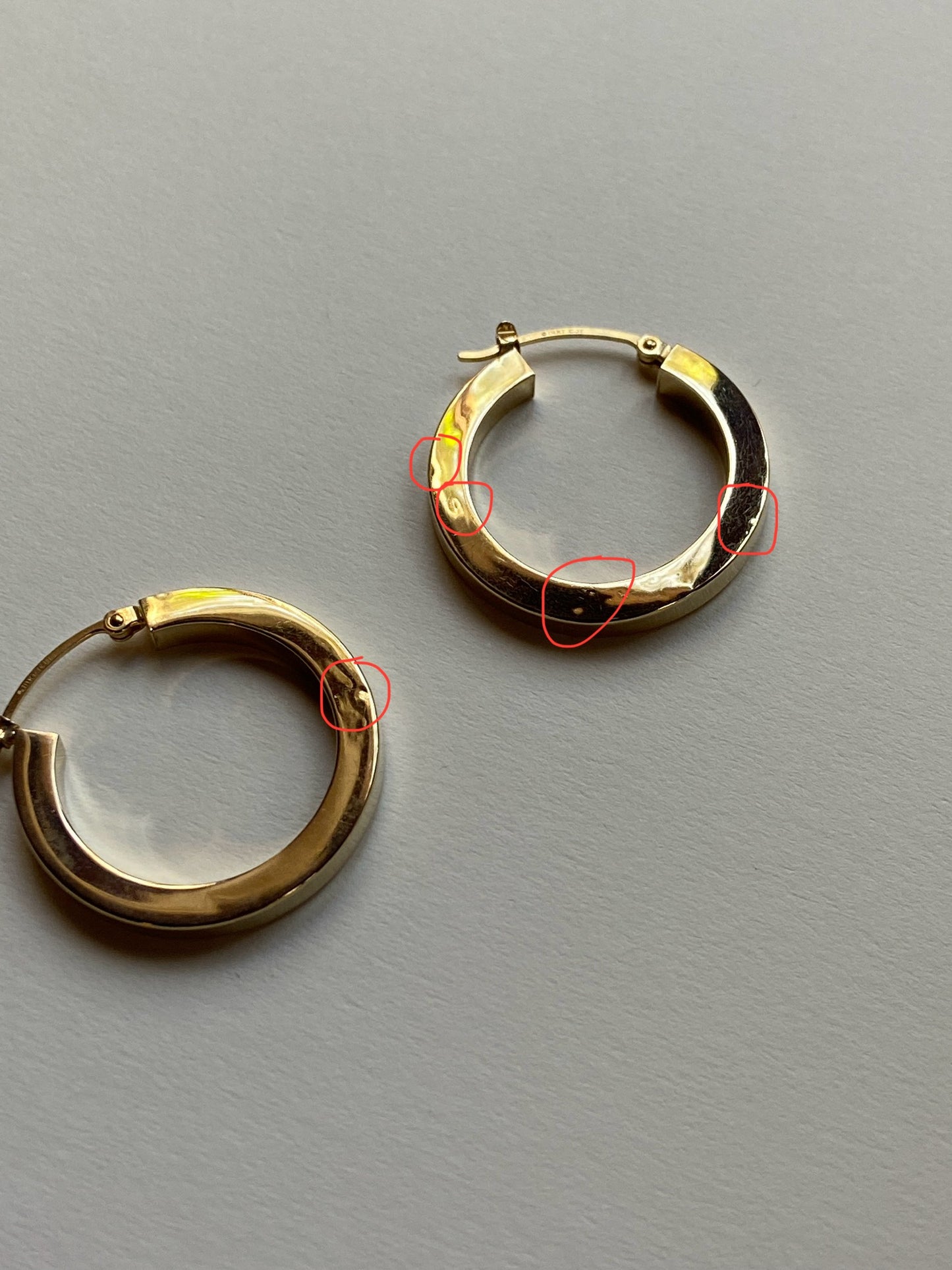Vintage 14K Solid Yellow Gold Polished Hoops