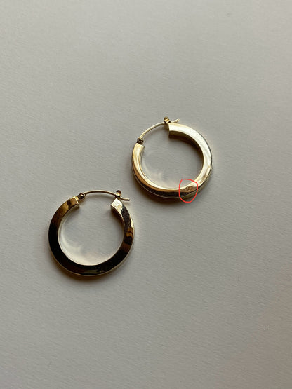 Vintage 14K Solid Yellow Gold Polished Hoops