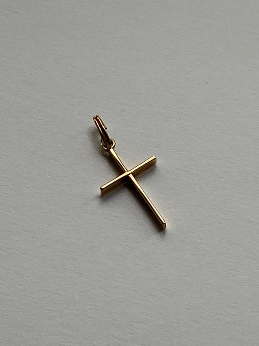 Vintage 14K Solid Yellow Gold Cross Pendant