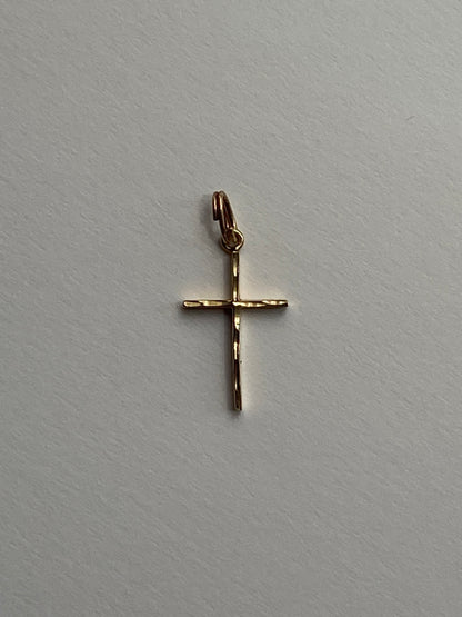 Vintage 14K Solid Yellow Gold Cross Pendant