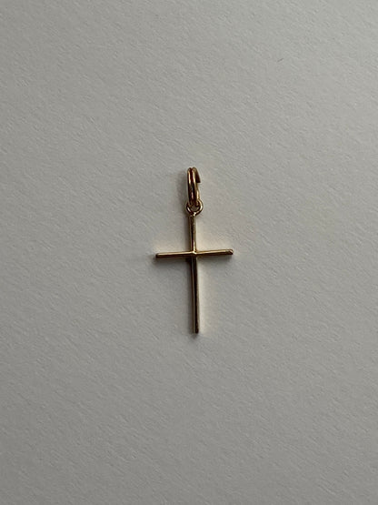 Vintage 14K Solid Yellow Gold Cross Pendant