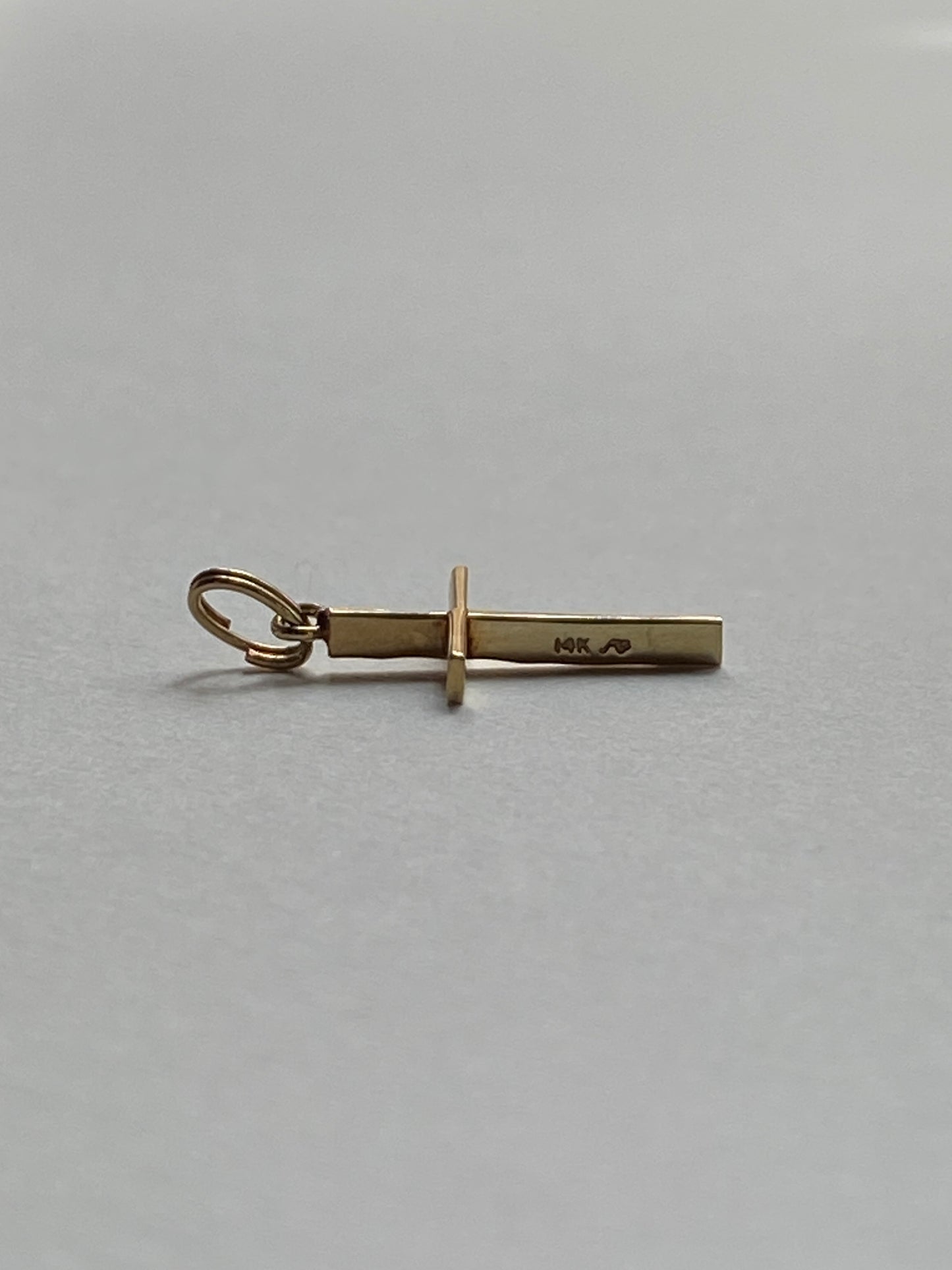 Vintage 14K Solid Yellow Gold Cross Pendant