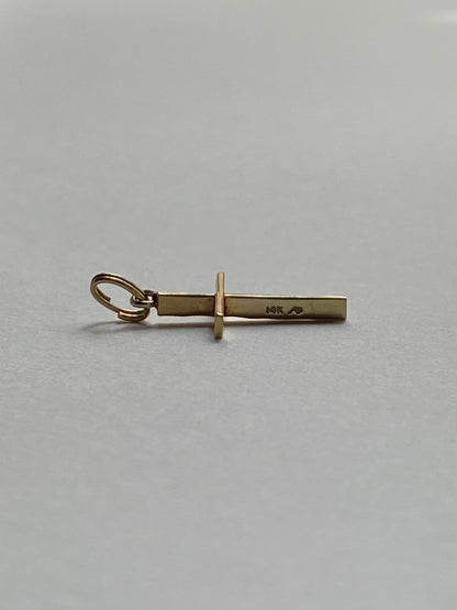 Vintage 14K Solid Yellow Gold Cross Pendant