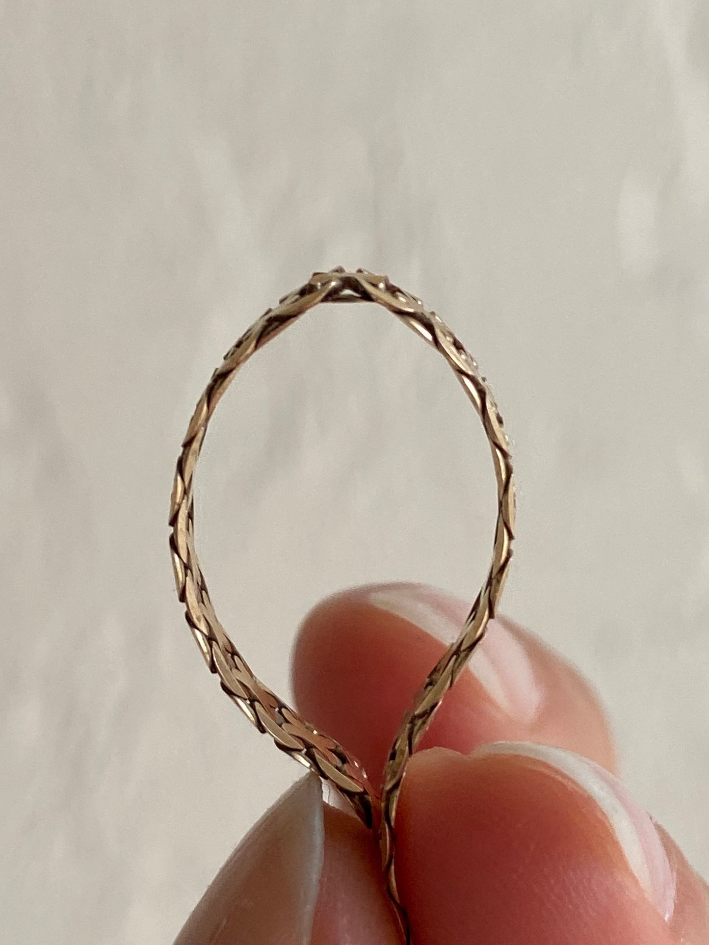VINTAGE 14K GOLD FLAT CHAIN BRACELET, 7 11/16"