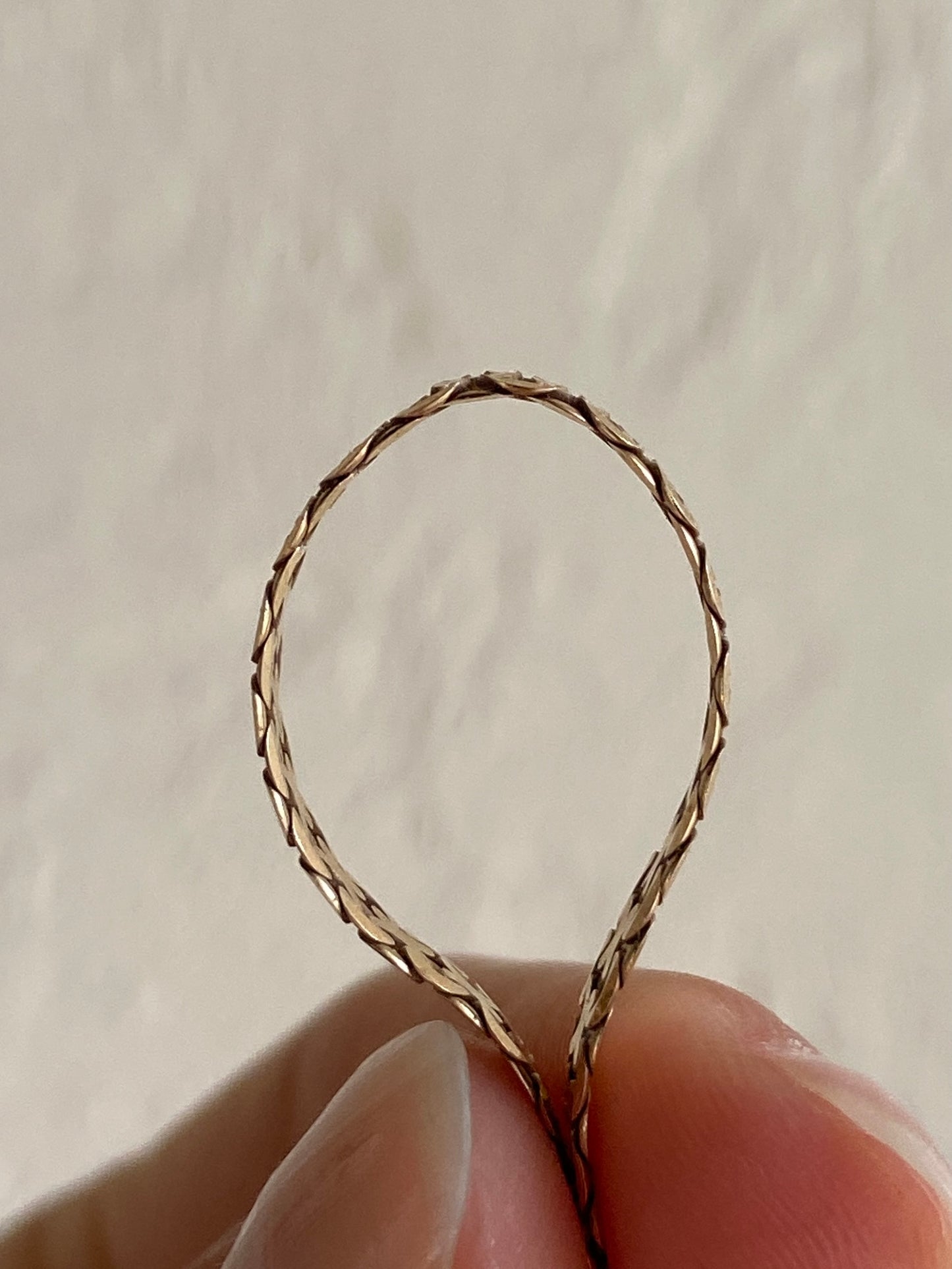 VINTAGE 14K GOLD FLAT CHAIN BRACELET, 7 11/16"