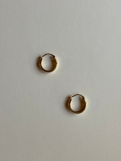 Estate 14K Solid Yellow Gold Hoop Earrings