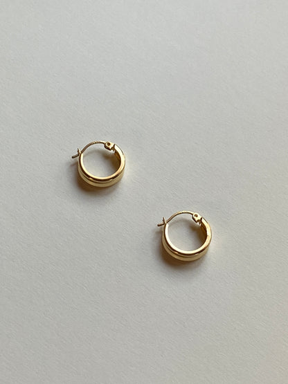 Estate 14K Solid Yellow Gold Hoop Earrings