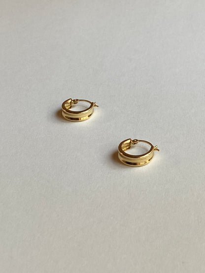 Estate 14K Solid Yellow Gold Hoop Earrings