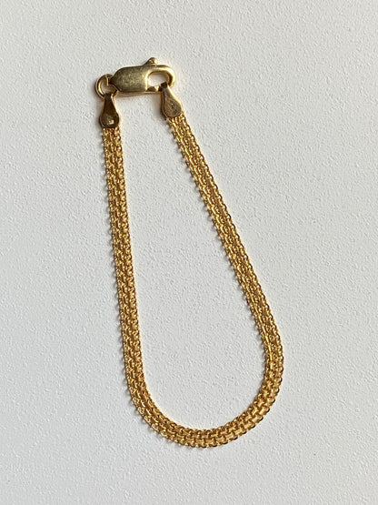 VINTAGE 14K GOLD BISMARCK BRACELET, 7 3/16" x 3.74 MM