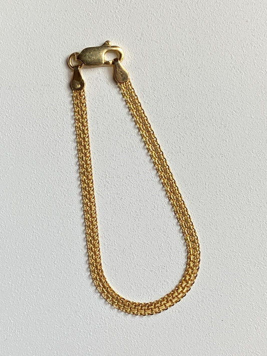 VINTAGE 14K GOLD BISMARCK BRACELET, 7 3/16" x 3.74 MM
