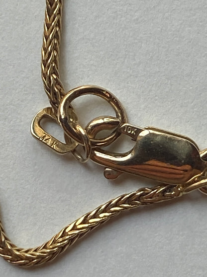 Vintage 14K Solid Yellow Gold Foxtail Chain Necklace