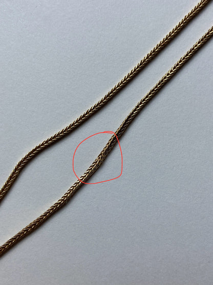 Vintage 14K Solid Yellow Gold Foxtail Chain Necklace