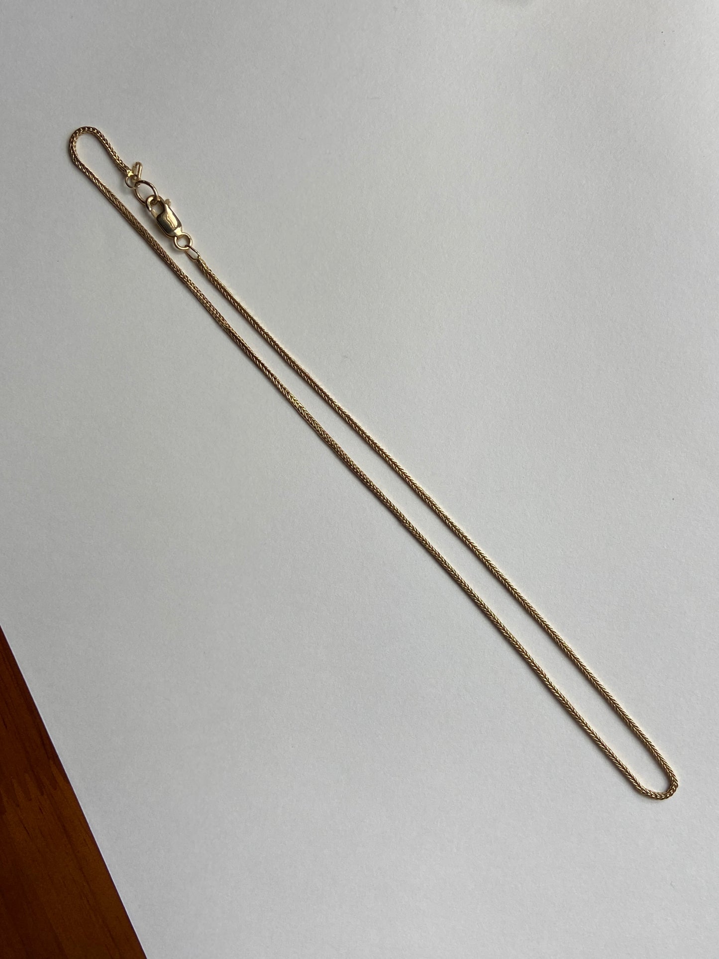 Vintage 14K Solid Yellow Gold Foxtail Chain Necklace
