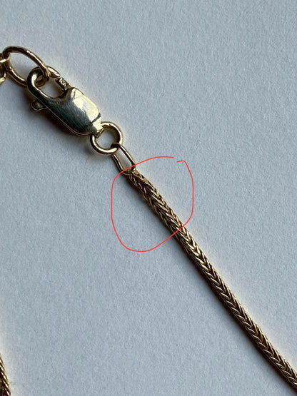 Vintage 14K Solid Yellow Gold Foxtail Chain Necklace